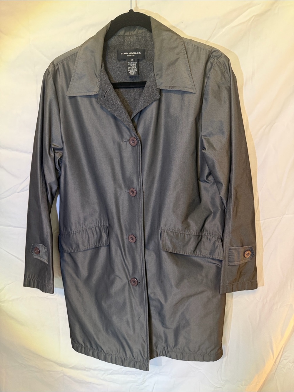 Club Monaco Women's Gray Single-Breasted Car Coat